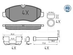 025 292 2920/Pd Klocek Hamulcowy Kpl. Przód , Pasuje Do: Iveco Daily I