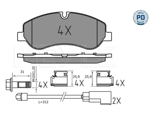 025 256 0217/Pd Klocek Hamulcowy Kpl. Przód (Z Podkładką Wytłumiającą)