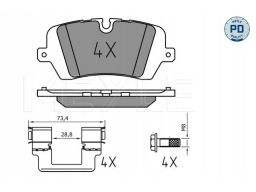 025 257 2016/Pd Klocek Hamulcowy Kpl. Tył (Z Dodatkami, Z Podkładką