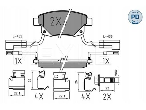 025 244 8617/Pd Klocek Hamulcowy Kpl. Tył , Pasuje Do: Ford Transit,