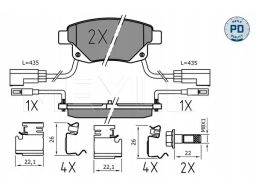 025 244 8617/Pd Klocek Hamulcowy Kpl. Tył , Pasuje Do: Ford Transit,