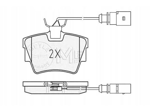 025 232 2416/W Klocek Hamulcowy Kpl. Tył , Pasuje Do: Vw Multivan T5,