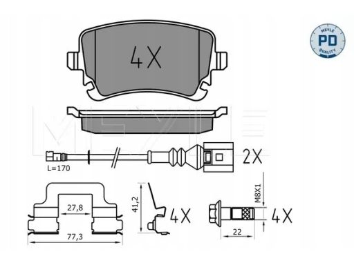 025 233 2617-1/Pd Klocek Hamulcowy Kpl. Tył , Pasuje Do: Audi A6 C6, V