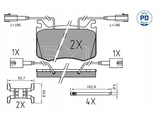 025 220 9115/Pd Klocek Hamulcowy Kpl. Przód , Pasuje Do: Alfa Romeo Gi