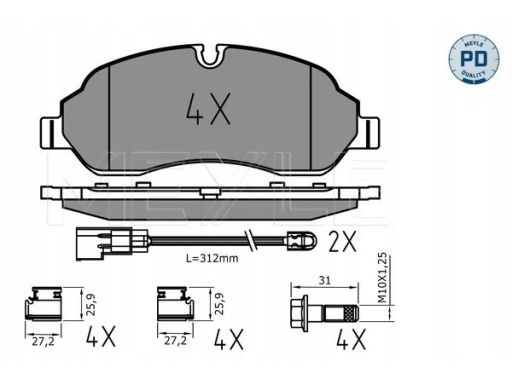025 220 3417/Pd Klocek Hamulcowy Kpl. Przód , Pasuje Do: Ford Tourneo