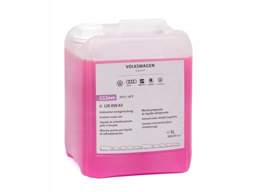 Płyn Chłodniczy G12Evo Vw Audi Seat Skoda G12E050A3 5L -35°C Oryginał