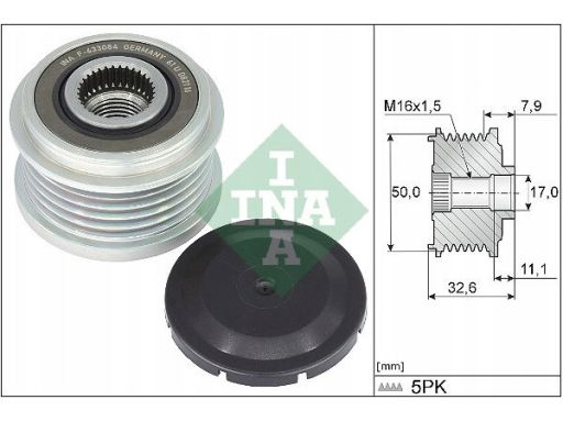 535 0359 10 Koło Pasowe Alternatora Pasuje Do: Mercedes A (V177), A