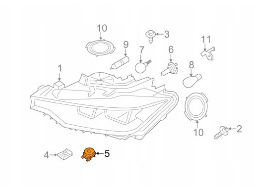 Regulacja mocowanie reflektora BMW 1 F20 F30
