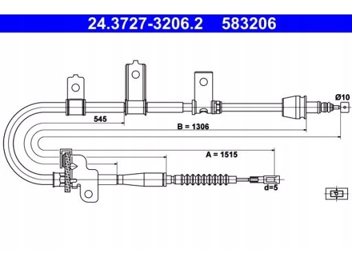 24.3727-3206.2 Linka Hamulca Ręcznego Tył L (1515Mm) Pasuje Do: Kia