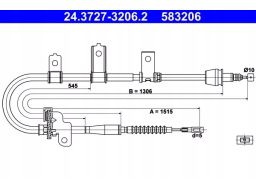 24.3727-3206.2 Linka Hamulca Ręcznego Tył L (1515Mm) Pasuje Do: Kia