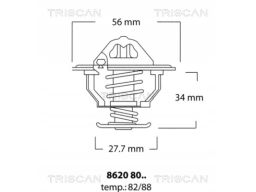 8620 8088 Termostat Subaru 88C Toyota/Mitsubishi/L Triscan
