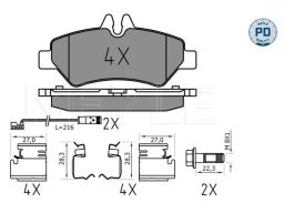 025 291 9019/Pd Klocek Hamulcowy Kpl. Tył (Z Podkładką Wytłumiającą),