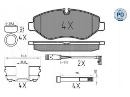 025 291 9220/Pd Klocek Hamulcowy Kpl. Przód , Pasuje Do: Mercedes Eqv