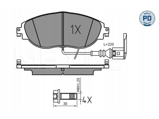 025 251 1720/Pd Klocek Hamulcowy Kpl. Przód (Z Podkładką Wytłumiającą)
