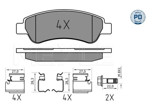 025 244 6519/Pd Klocek Hamulcowy Kpl. Tył , Pasuje Do: Citroen Jumper