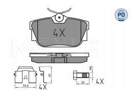 025 232 2417/Pd Klocek Hamulcowy Kpl. Tył , Pasuje Do: Vw Transporter