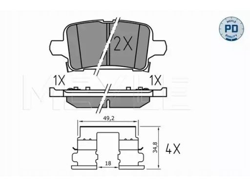 025 221 2917/Pd Klocek Hamulcowy Kpl. Tył , Pasuje Do: Chevrolet Volt,