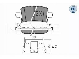 025 221 2917/Pd Klocek Hamulcowy Kpl. Tył , Pasuje Do: Chevrolet Volt,