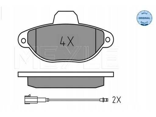 025 214 3616 Klocek Hamulcowy Kpl. Przód , Pasuje Do: Fiat 500, Ford K