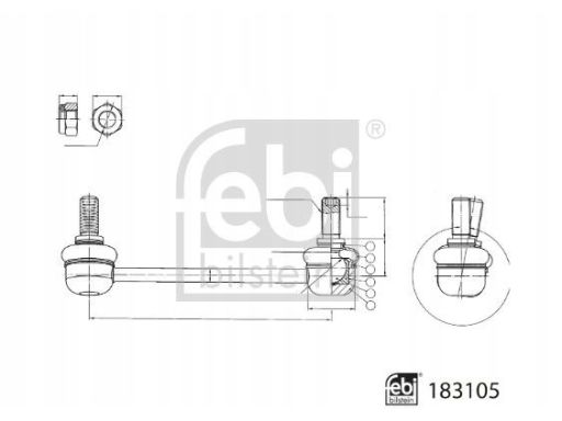 Fe183105 Łącznik Drążka Stabilizatora Przód L 160Mm