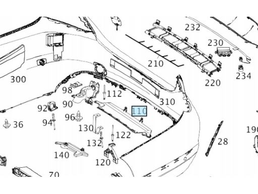 Osłona pod zderzak tylny Mercedes W205 NOWA A2058851524