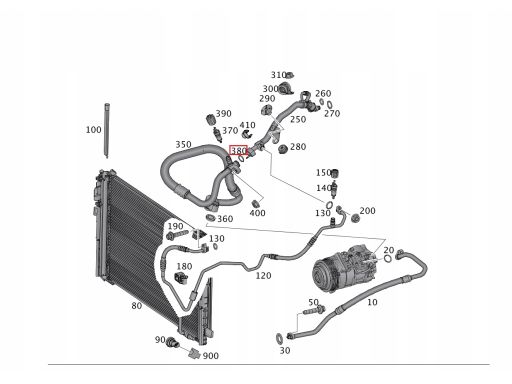 O-ring przewodu klimatyzacji Mercedes W176 W190 A0199978545