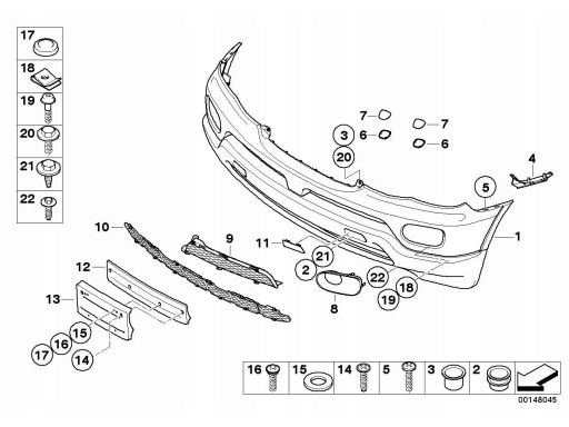 Atrapa zderzaka przód BMW X5 E53