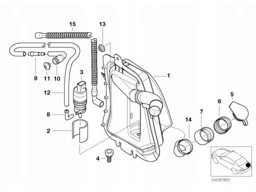 Łącznik dyszy spryskiwaczy BMW X5 E53