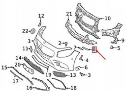 Wspornik mocowanie zderzaka Mercedes W217 Lewy