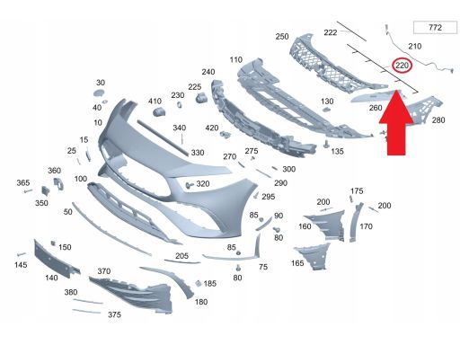Wiązka zderzaka PDC przednia przód Mercedes W177 A klasa A1775402729