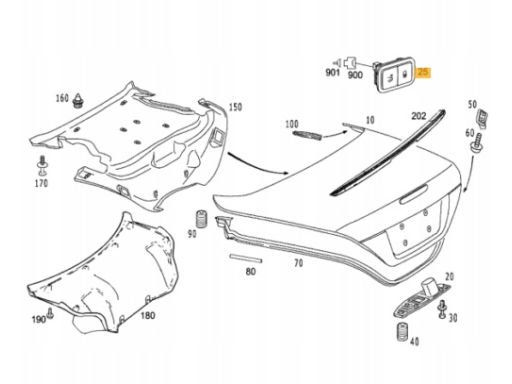 Przycisk włącznik otwierania klapy Mercedes W211
