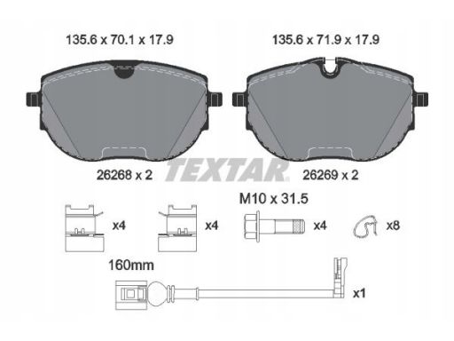 INC Klocki Hamulcowe Przód Volkswagen California Multivan Transporter