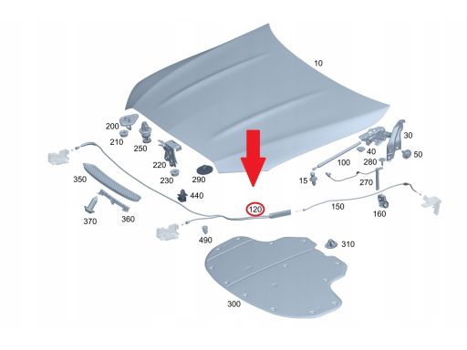 Cięgno Linka Zamka Maski Mercedes W206 A2068801400