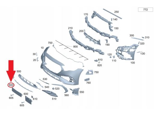 Podkładka Tablicy Rejestracyjnej Mercedes W214 E klasa AMG Line Orygin
