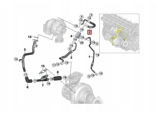 Przewód olejowy turbosprężarki BMW X3 E83