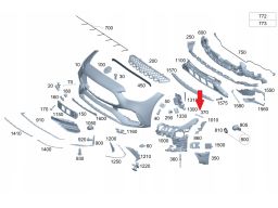 Lewy Ślizg Mocowanie Zderzaka przód Mercedes W206 C Klasa A2068851701