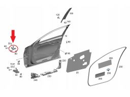 Lewy Górny Zawias drzwi Mercedes W205 C klasa A2057200137 Oryginał Now