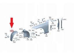 Prawe Nadkole osłona cz. przednia Mercedes W223 S klasa A2236900200