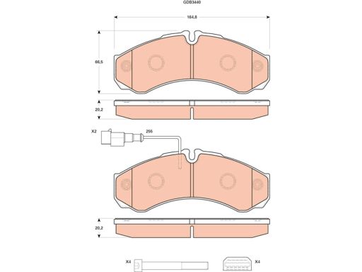Klocek Hamulcowy Kpl. Luc Gdb3440