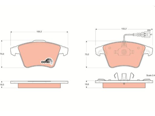 Klocek Hamulcowy Kpl. Gdb1555
