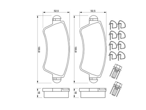 Klocek Hamulcowy Kpl. 0 986 424 801