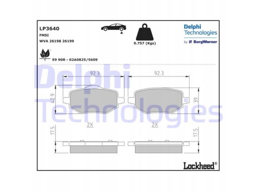Klocek Hamulcowy Kpl. Lp3640