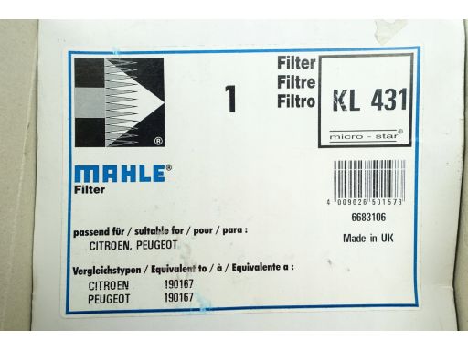 Filtr Paliwa Kl 431D