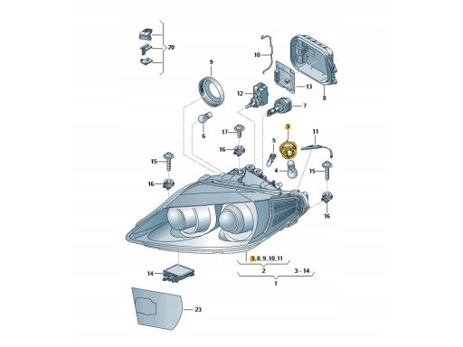 Oprawka gniazdo żarówki światła dziennego Seat Skoda 6J0941156A P21W