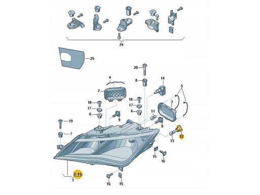 Oprawka gniazdo żarówki światła dziennego Seat Skoda 6J0941156A P21W