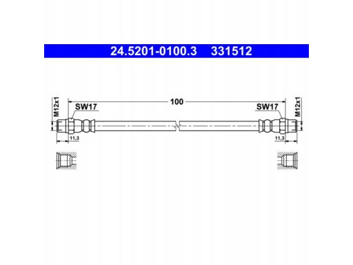 Przewód Hamulcowy Elastyczny 24.5201-0100.3