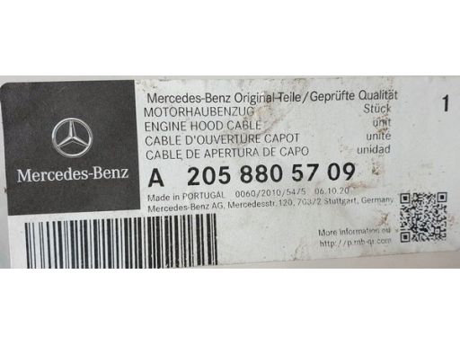 Linka otwierania maski pierwsza część kabina Mercedes W205 W213 A20588
