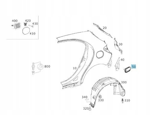 Odpowietrznik tył kratka Mercedes W176 A1768302700 Oryginał nowy