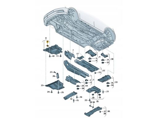 Volkswagen OE N90959101 spinka blaszka wkręt osłony