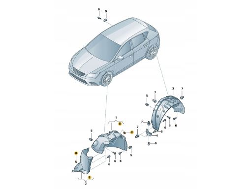 Volkswagen OE N90959101 spinka blaszka wkręt osłony
